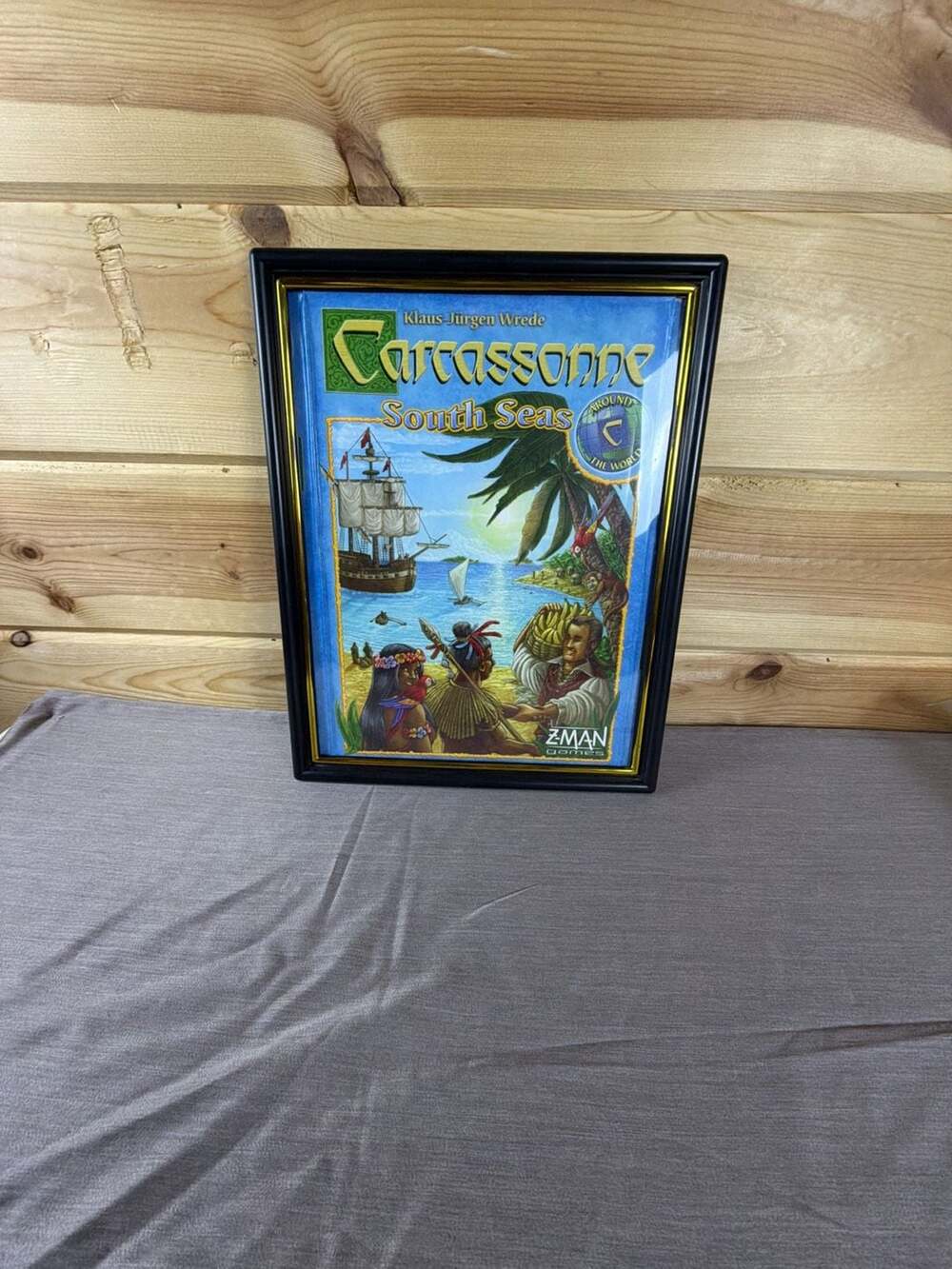 Carcassonne South Seas Board Game Framed Box Cover Art Display